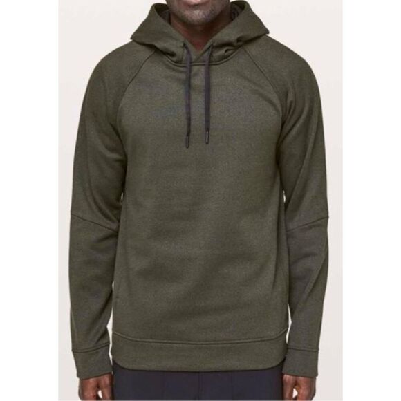 LULULEMON CITY SWEAT PULLOVER HOODIE HOOD GREEN MENS SWEATSHIRT M - Picture 1 of 7